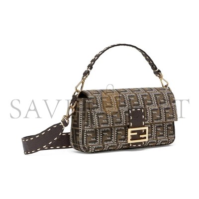 FENDI FF MONOGRAM BAGUETTE SHOULDER BAG 8BR600AH9BF1FEI (28*13*6cm)
